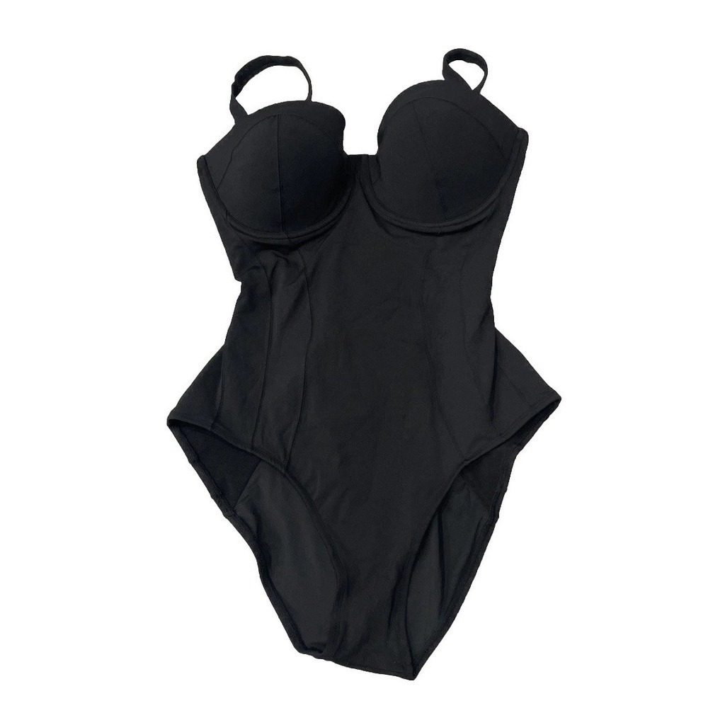 NWT TA3 Lushy Black Swimsuit Underwire Corset Women's XL Reg/Long F/G Cup